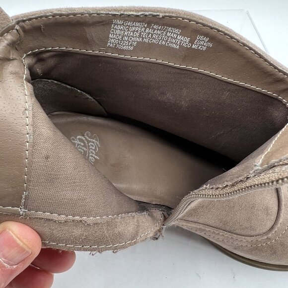 Faded Glory Women 9 Brown Fringe Faux Suede Zip Heel Ankle Boots Western Cowgirl - Picture 12 of 16